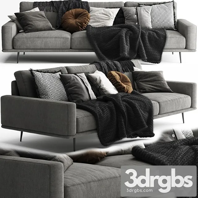 Boconcept carlton sofa 3 seats – scandinavian set 2 3dsmax Download