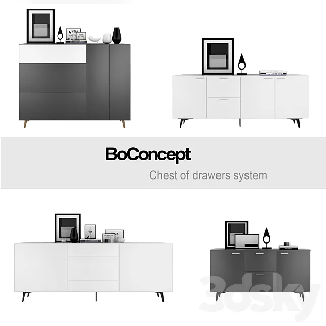 BoConcept Chest of drawers system | set 1 3ds Max