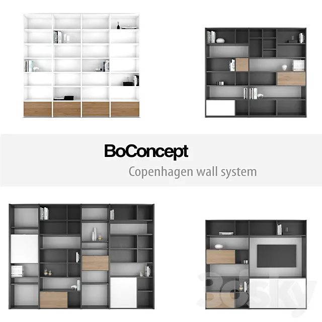 BoConcept Copenhagen wall system | set 1 3DS Max Model