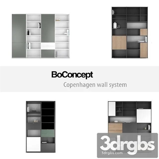 Boconcept Copenhagen Wall System Set 2 3dsmax Download