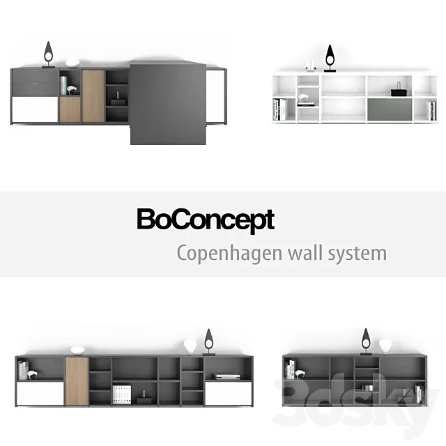 BoConcept Copenhagen wall system | set 8 3ds Max