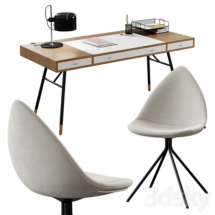 BoConcept \/ Cupertino Table + Ottawa Chair 3DS Max