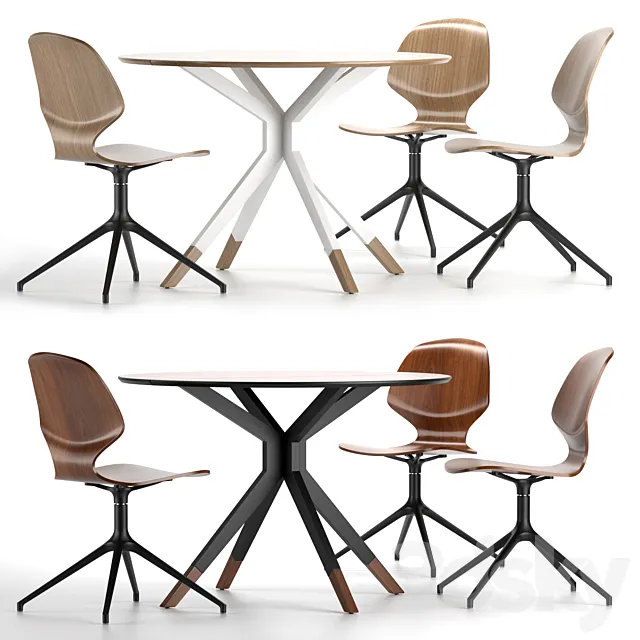 Boconcept – Florence Chair + Billund Table 3ds Max