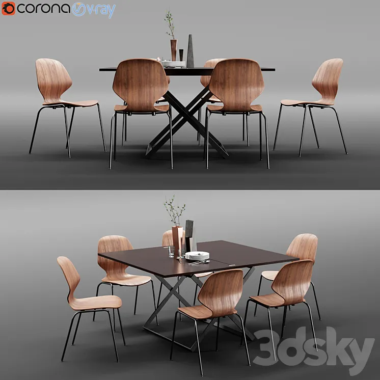 Boconcept Florence Chair & Rubi Table 3DS Max