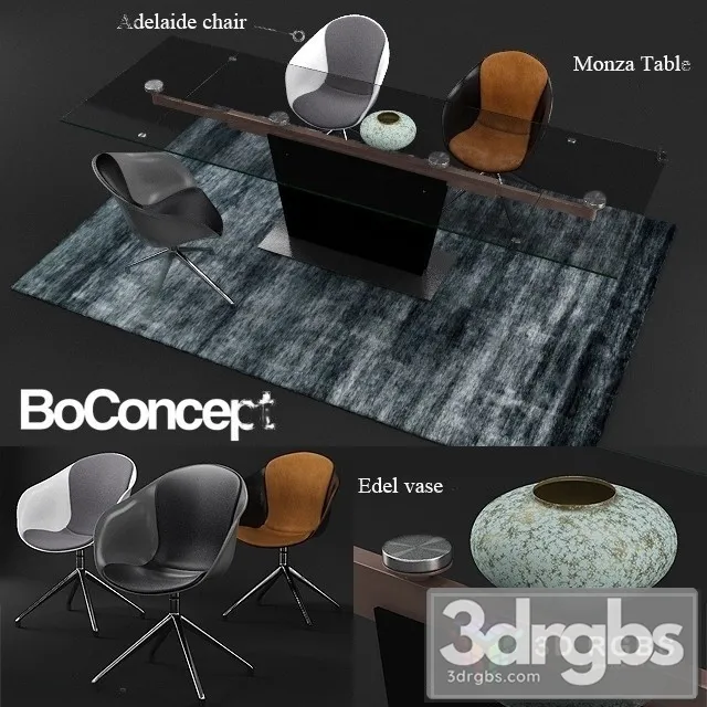 Boconcept Monza Table and Adelaide Chair 3dsmax Download