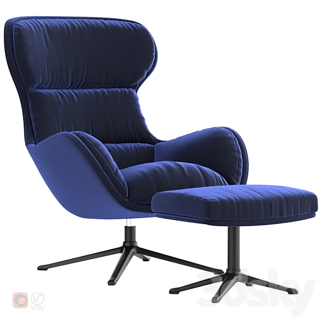 Boconcept – Reno chair + Reno footstool 3DSMax File