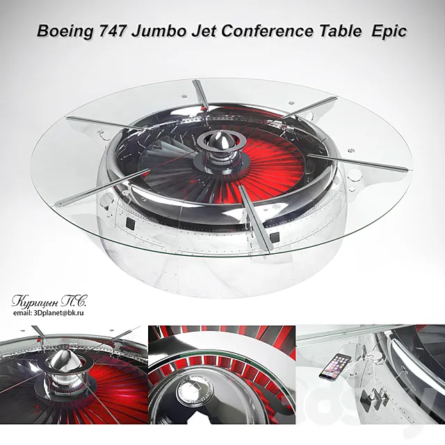 Boeing 747 Jumbo Jet Conference Table Epic 3DSMax File