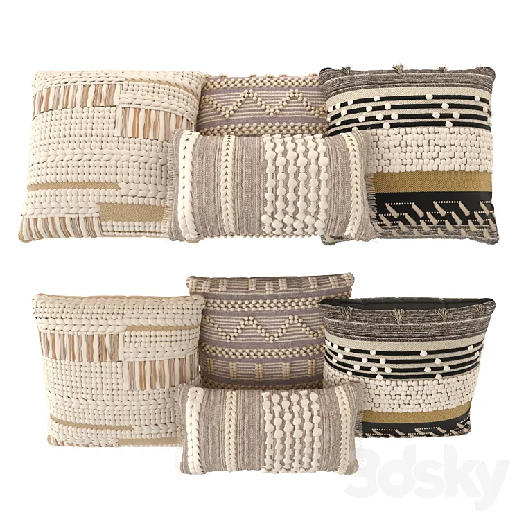 Boho style pillows 3DS Max Model