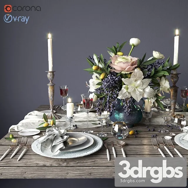 Boho style table setting 3dsmax Download
