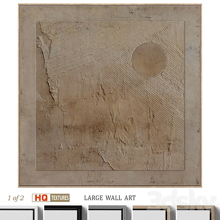 Boho Textural Plaster Landscape Wall Art C-603 3DS Max Model