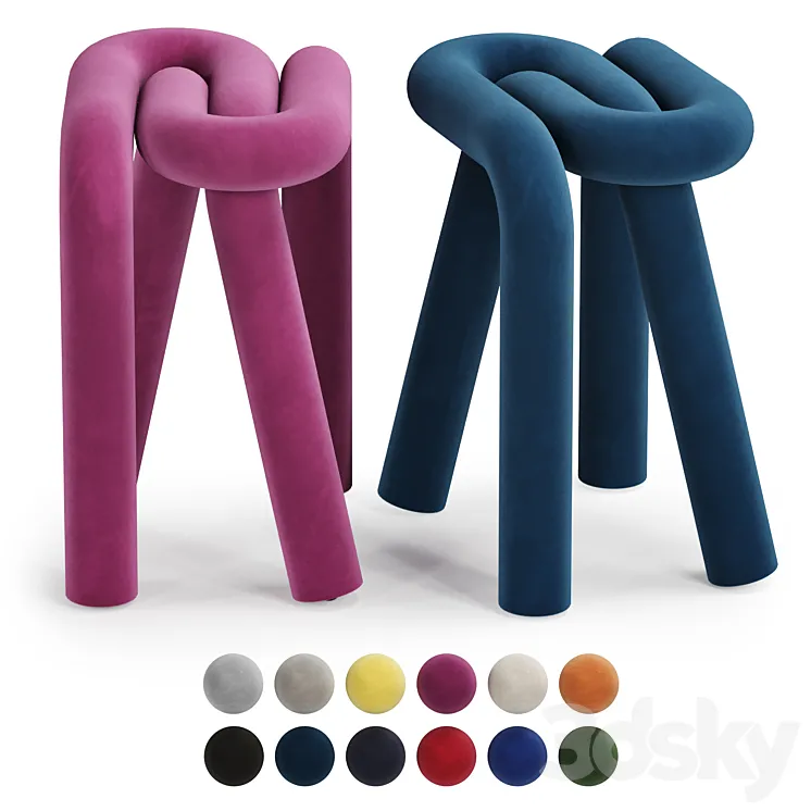 Bold stool by mustache 3DS Max
