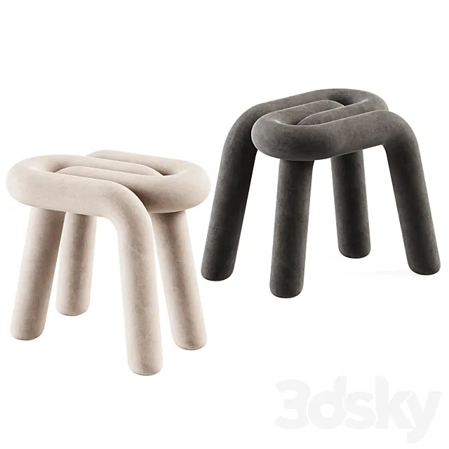 Bold Stool by Mustache _ Curved Chair 3DSMax File