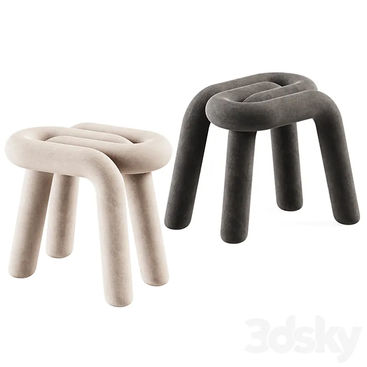 Bold Stool by Mustache \/ Curved Chair 3DS Max