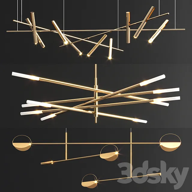 Bolia Esprit Rousseau Chandelier – 3 type 3ds Max