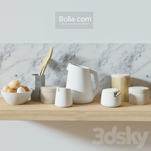 Bolia kitchen set _ Decorative set for the kitchen 3DS Max Model