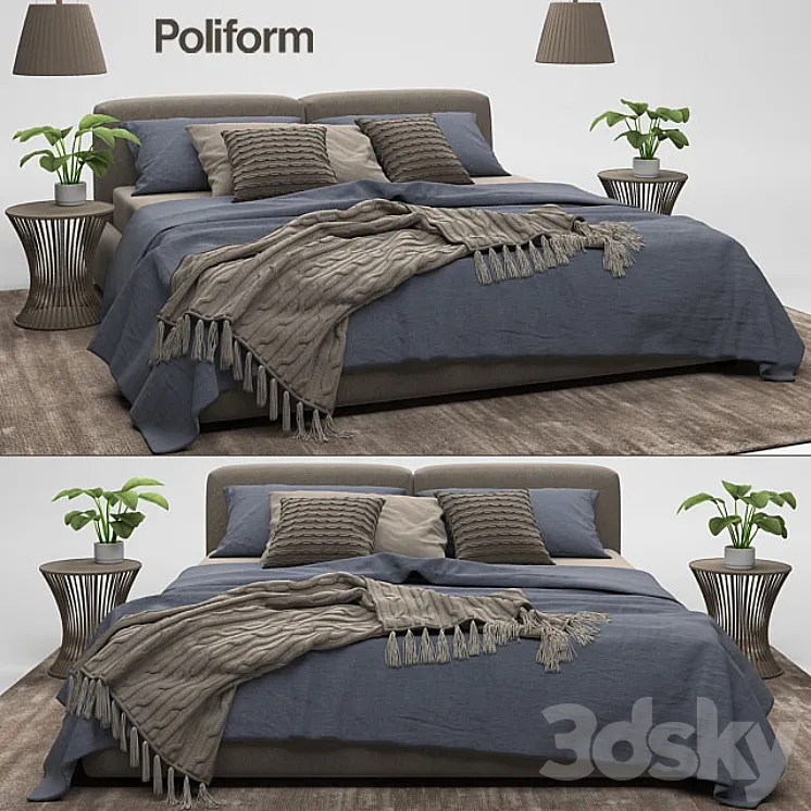 Bolton bed Poliform 3DS Max