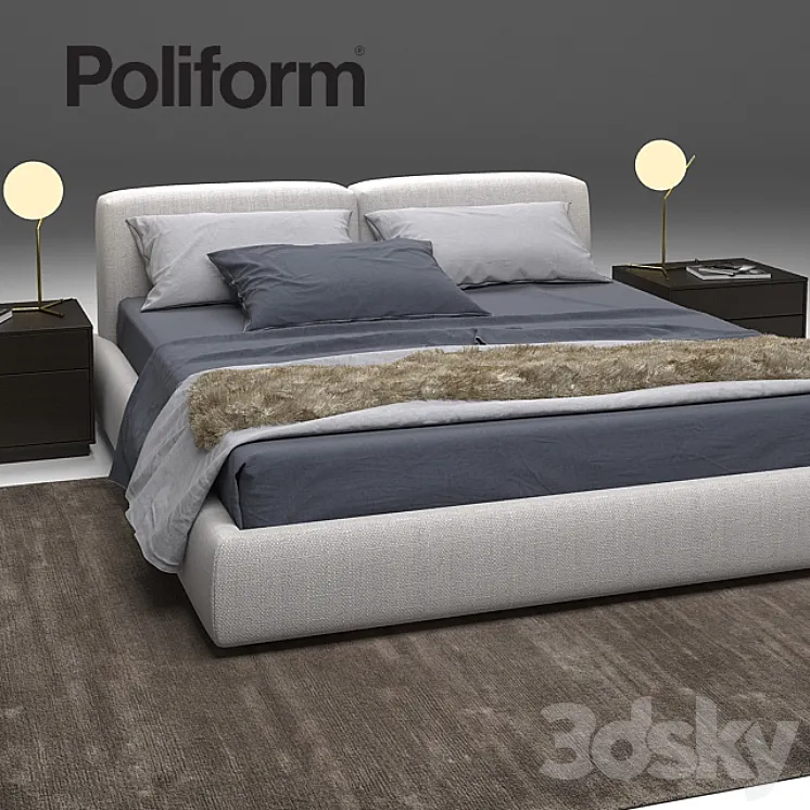 Bolton Bed Poliform 3DS Max