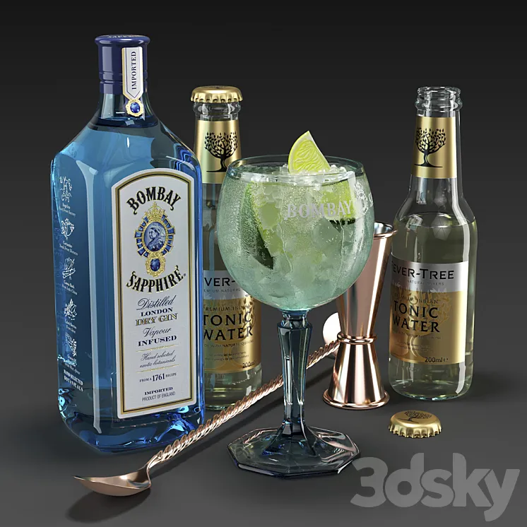 Bombay Sapphire Cocktail Set 3DS Max