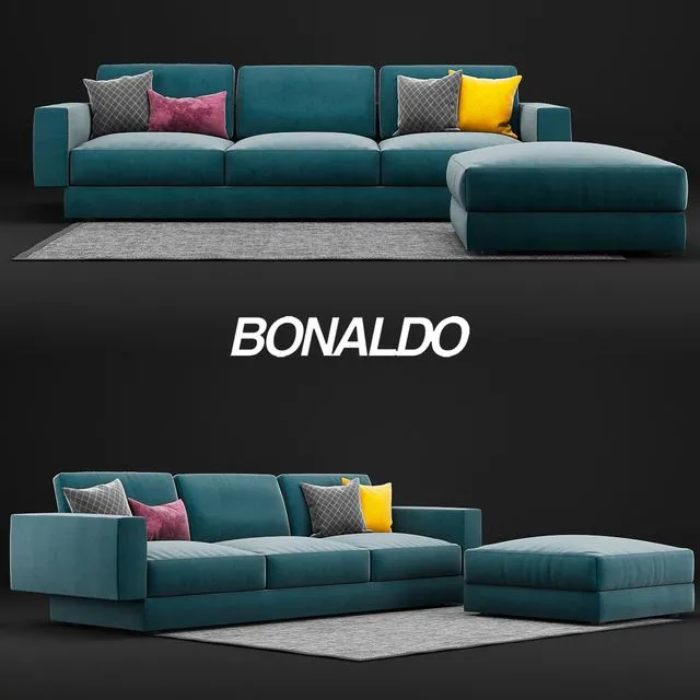 Bonaldo All-One Sofa and Pouf 3dsMax Model