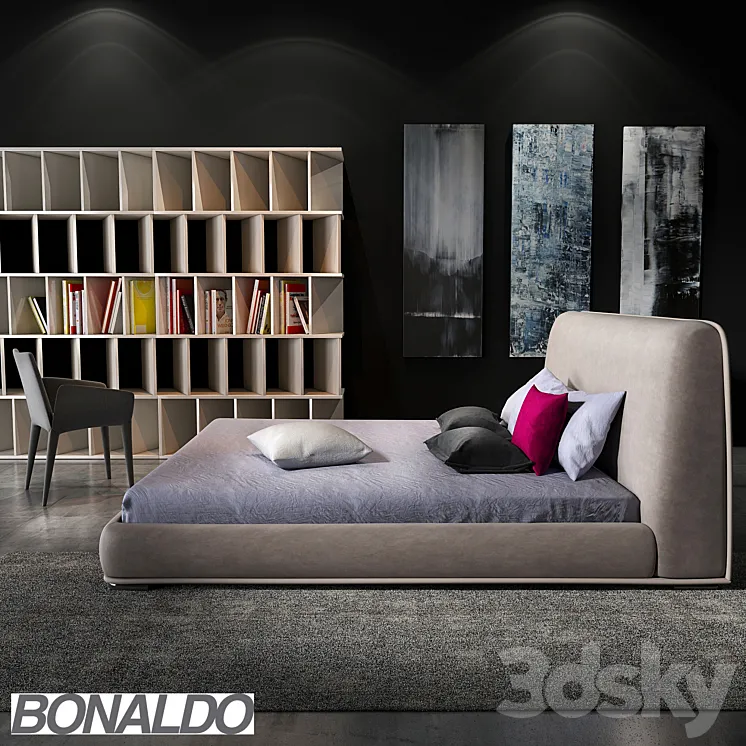 Bonaldo Amos alto bed 3DS Max
