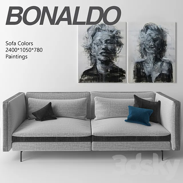 Bonaldo Colors sofa with pillows 3DSMax File