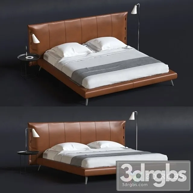 Bonaldo Cuff Brown Leather Bed 3dsmax Download