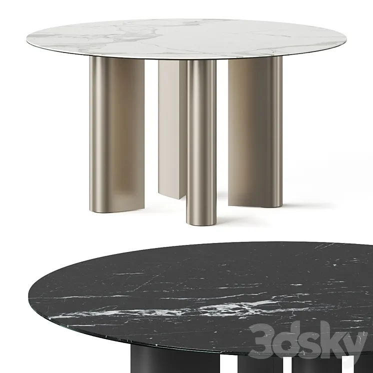 Bonaldo Geometric Round Dining Table 3DS Max Model