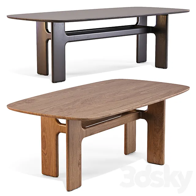 Bonaldo: Hippos Wood – Dining Tables 3dsMax Model