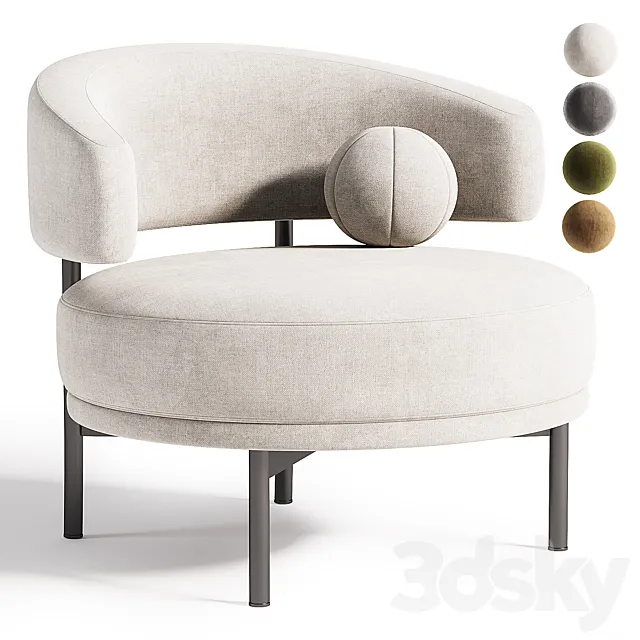 Bonaldo Neuilly Lounge Armchair 3ds Max
