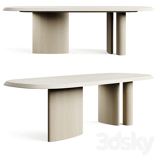 Bonaldo Padiglioni 2024 Travertino Dining Table 3ds Max