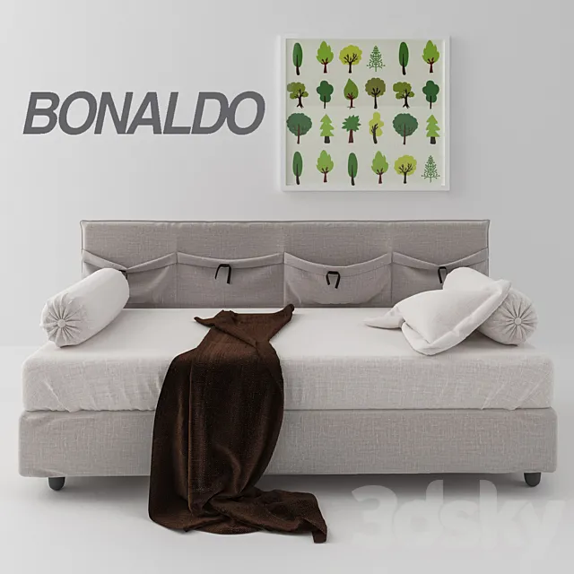 Bonaldo Pongo bed with pillows 3DS Max Model