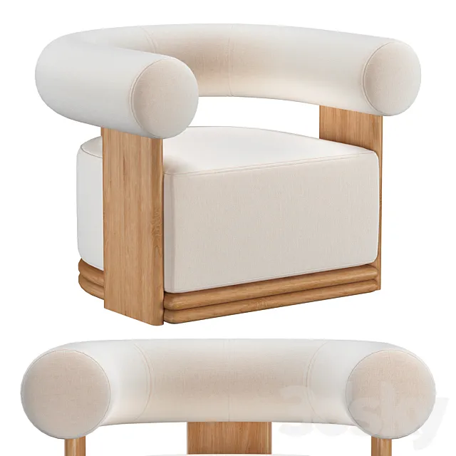 BONDI TEAK SWIVEL LOUNGE CHAIR 3ds Max