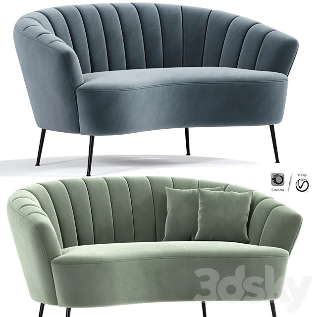 Bonnie 2 seater loveseat sofa 3ds Max