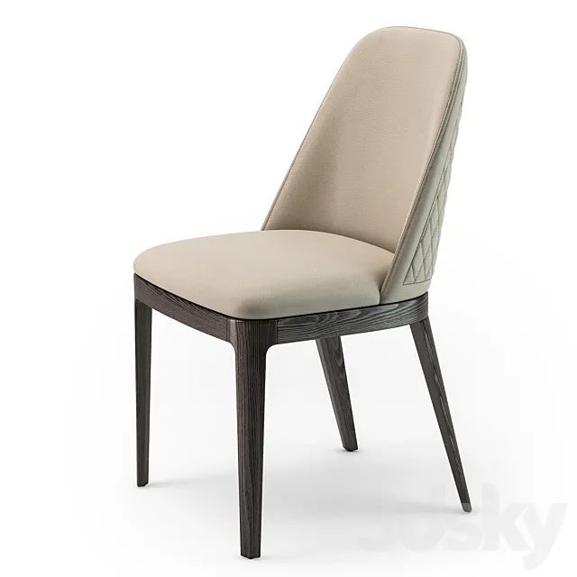 Bontempi Margot quilted wood chair 3ds Max