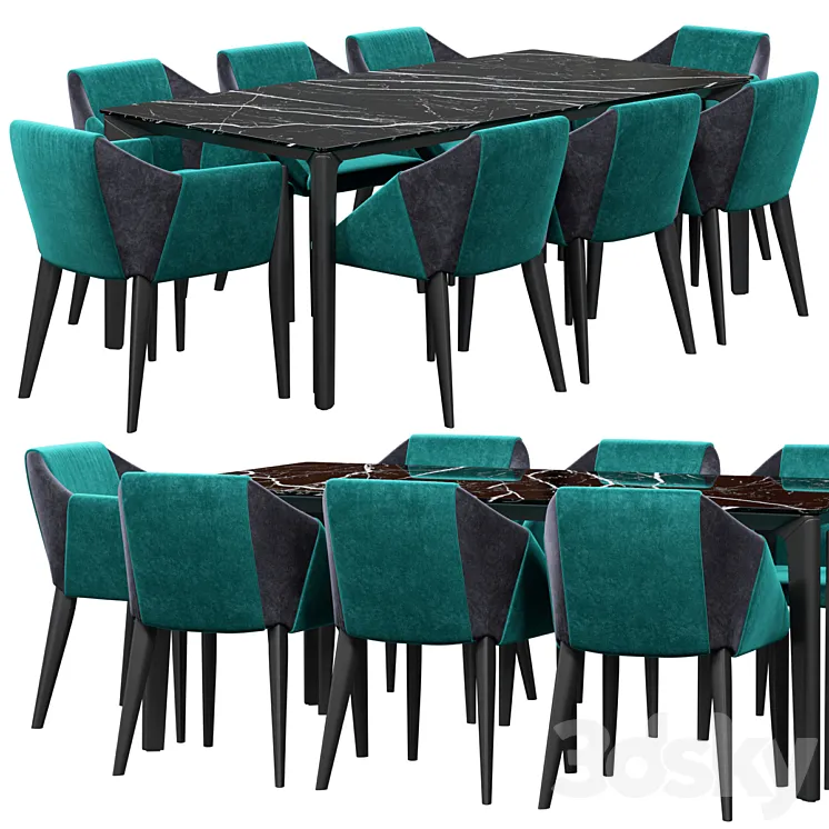 Bontempi Sveva chairs and Versus table 3DS Max