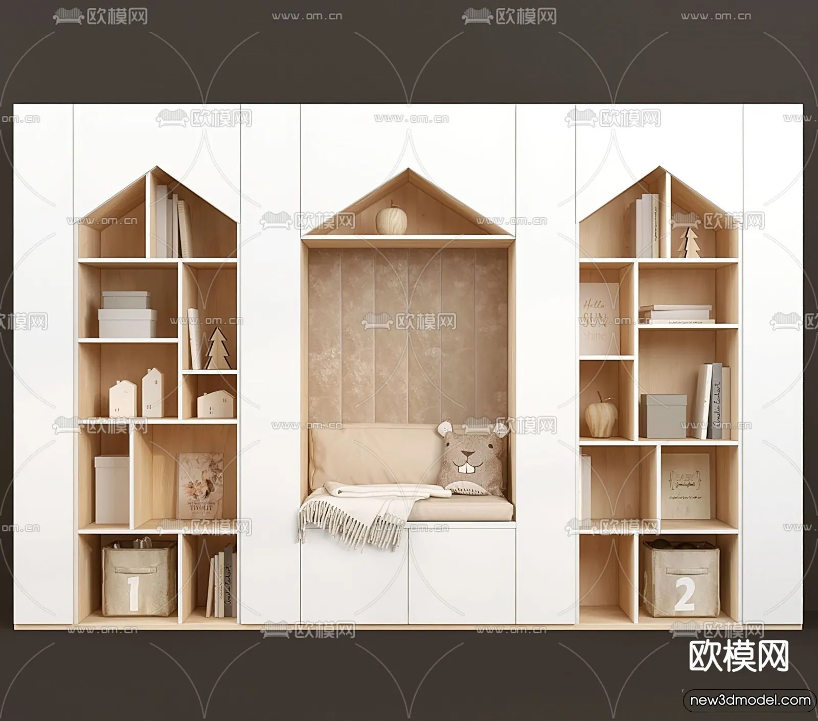 Book Case 3D Furniture Models – Interior 3D Model – 002