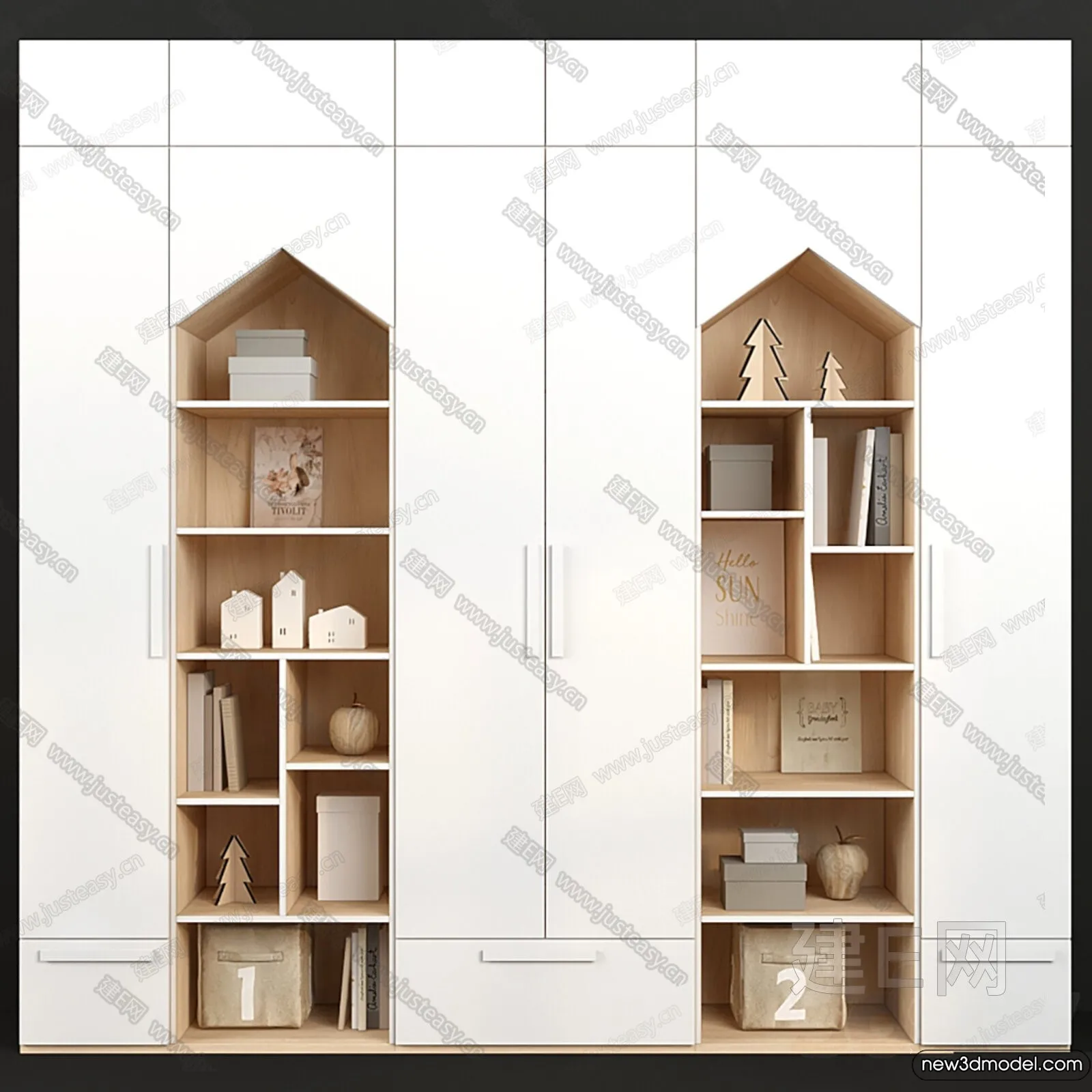 Book Case 3D Furniture Models – Interior 3D Model – 009