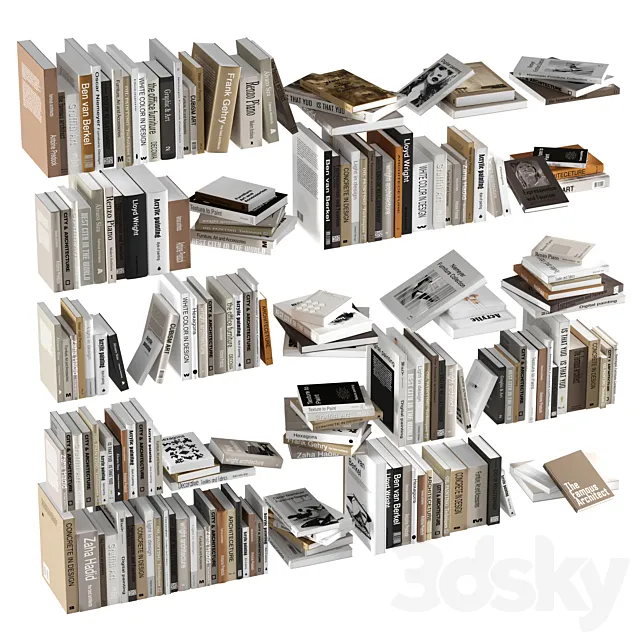 Book collection set3 3DSMax File
