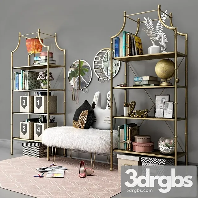 Book shelves pbteen maison with decor. 2 3dsmax Download