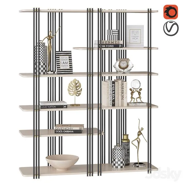 Bookcase BAMBOO Praddy 3dsMax Model