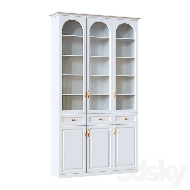 Bookcase Classic 2 white 3ds Max