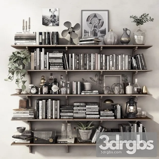 Bookcase Decoration 04 3dsmax Download