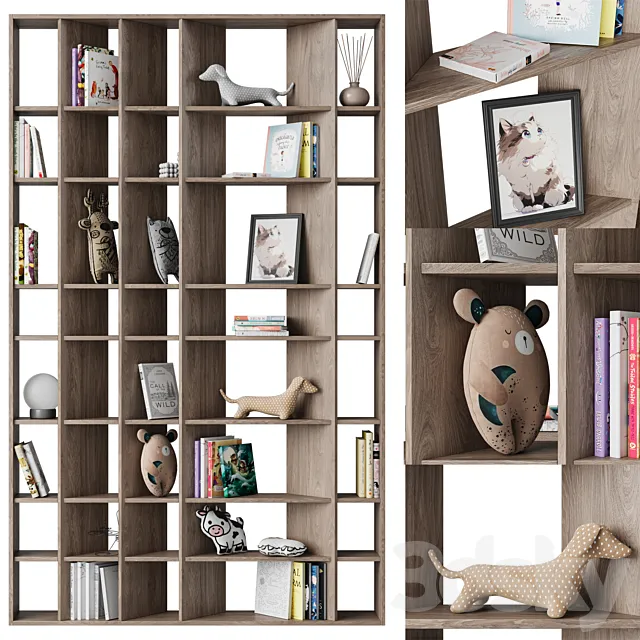 Bookcase for childrens room 2 3ds Max