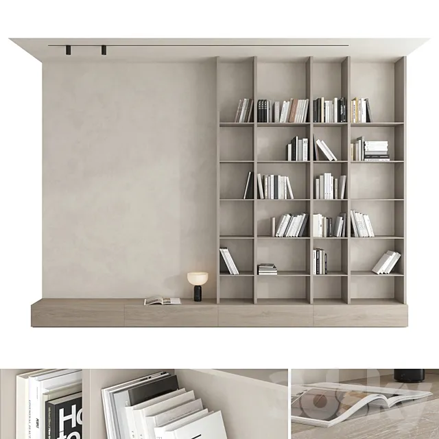 Bookcase set 01 3dsMax Model