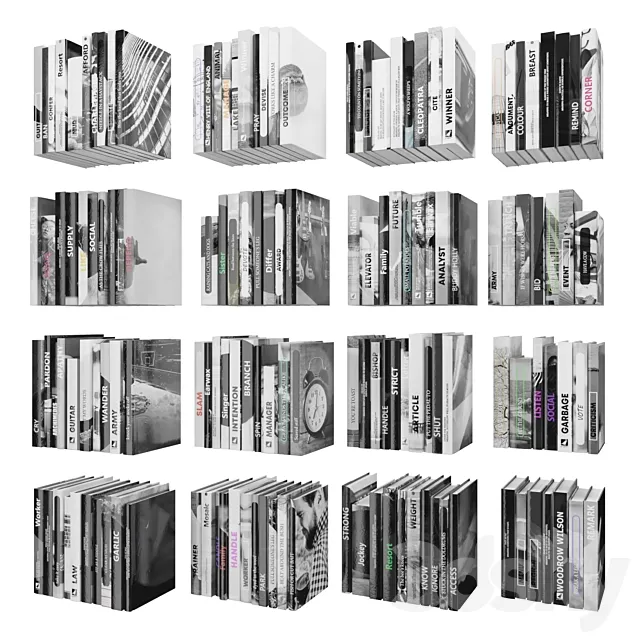 Books (150 pieces) 2-9-5 3DSMax File