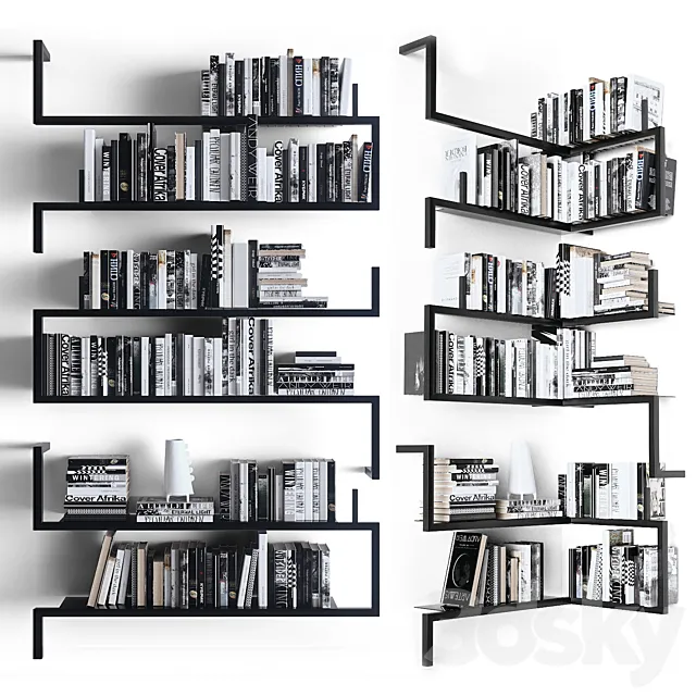 Books on the shelves 3ds Max