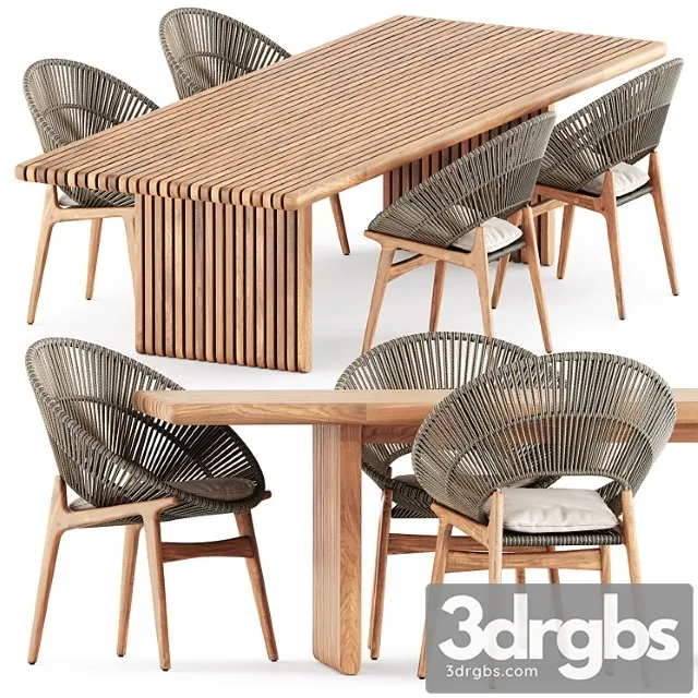 Bora dining chairs and deck dining table by gloster