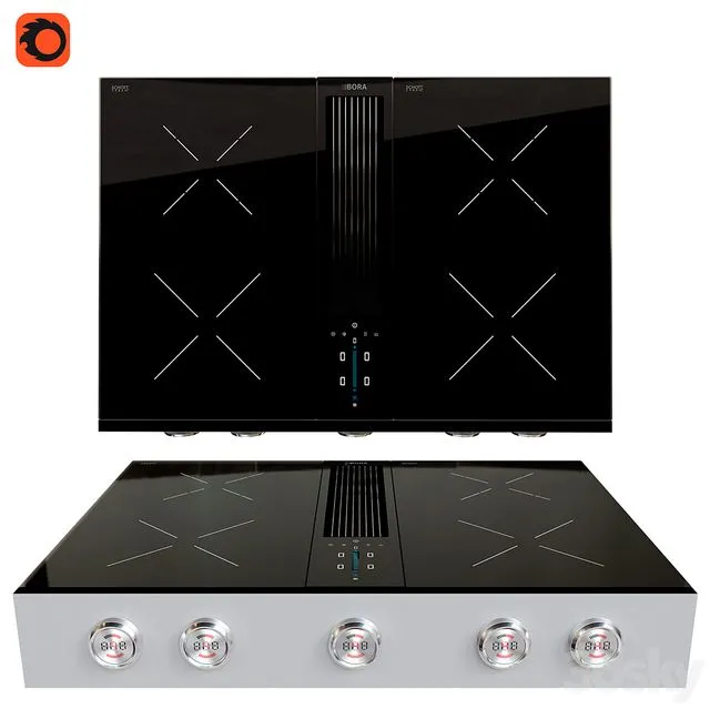 BORA Pro cooktop with integrated cooker hood 3dsMax Model