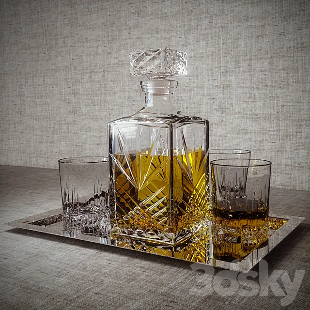 Bormioli Rocco SELECTA set for whiskey 3DS Max Model