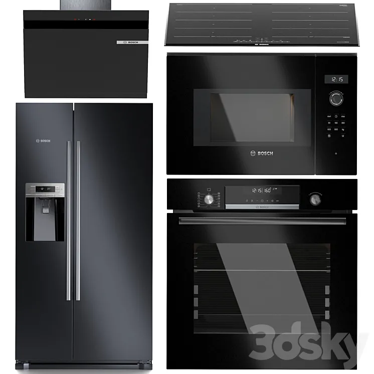 BOSCH 6 kitchen appliances set 3DS Max
